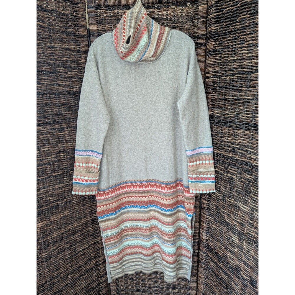NWT Anthropologie Daily Practice Fair Isle Turtleneck Sweater Dress Small Boho
